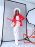 Neon orange, ONE SIZE jacket with gathered sleeves